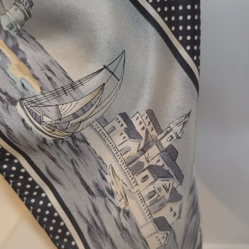 Talbots Black and White SILK Scarf - Picture 6 of 10